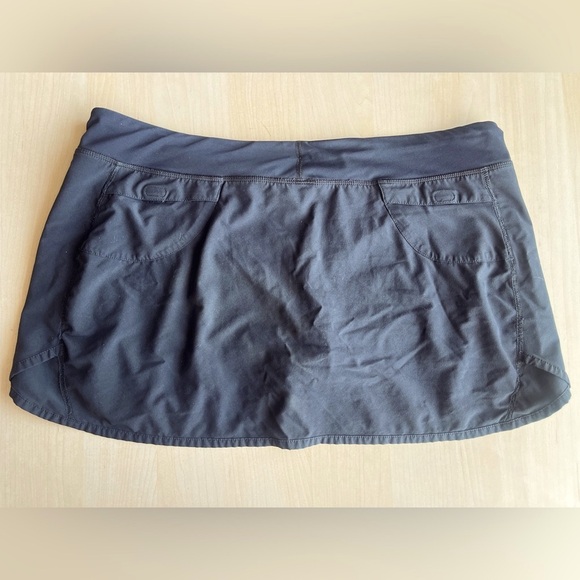 Patagonia Nine Trails Running Skirt Skort Tennis L Black Pockets - Picture 4 of 6